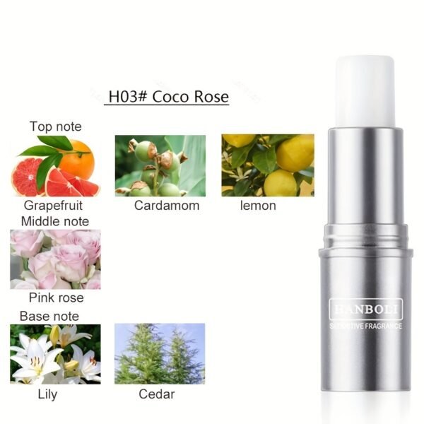 Solid Love Perfume - Women Solid Perfume Portable Balm, Long-lasting Fragrance, Charming Fragrance, Pocket Solid Balm Stick plant squalane - Image 5