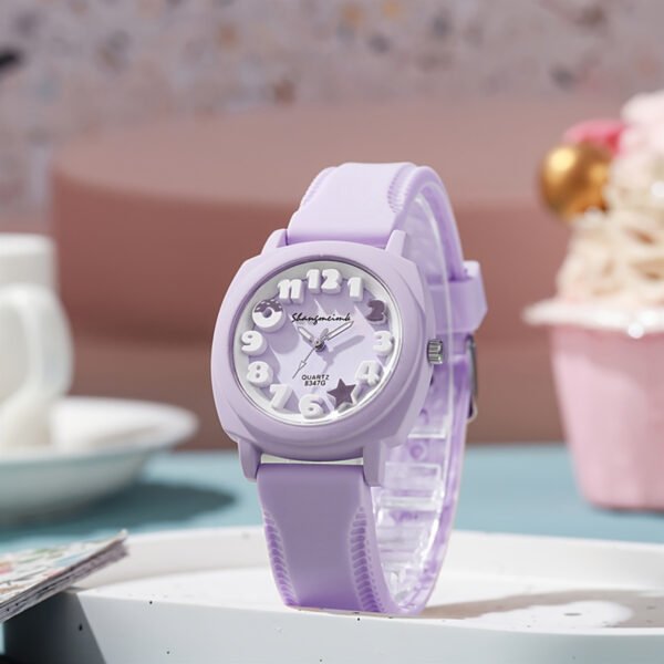 Casual Fashion Quartz Watch Silicone Wrist Watch Alloy Analog-digital Pointer Perfect For Women Her Student Gifts - Image 3