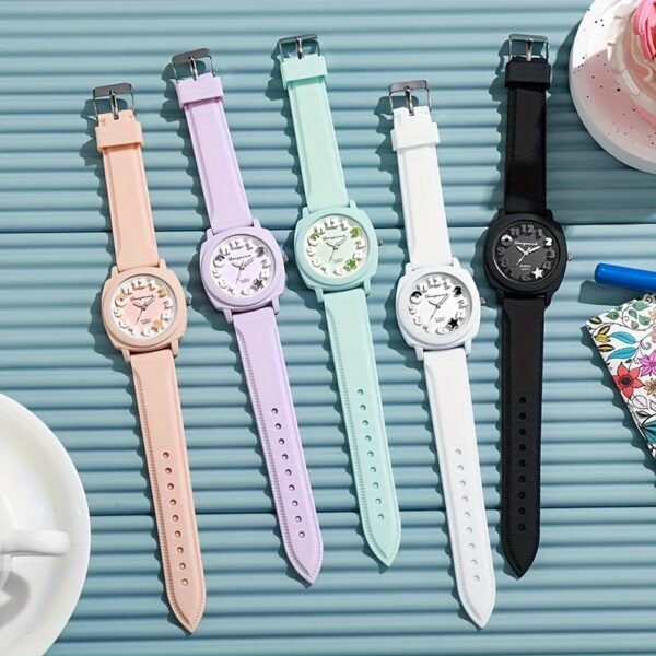 Casual Fashion Quartz Watch Silicone Wrist Watch Alloy Analog-digital Pointer Perfect For Women Her Student Gifts - Image 4