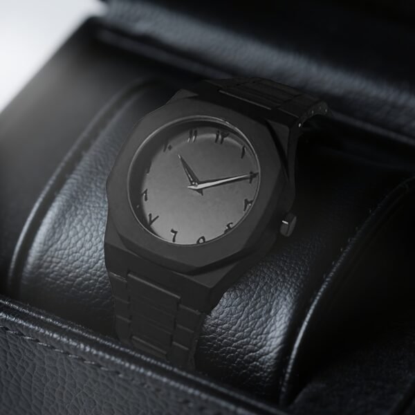 VA VA VOOM Men'S Stylish Black Watch with Arabic-Indian Dial, Quartz, Non-Rechargeable Battery, Plastic Strap - Casual and Trendy Timepiece for Everyday Use, Casual Accessory | Minimalist Watch | Quartz Movement - Image 10