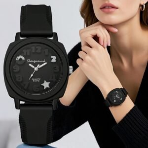 Casual Fashion Quartz Watch Silicone Wrist Watch Alloy Analog-digital Pointer Perfect For Women Her Student Gifts