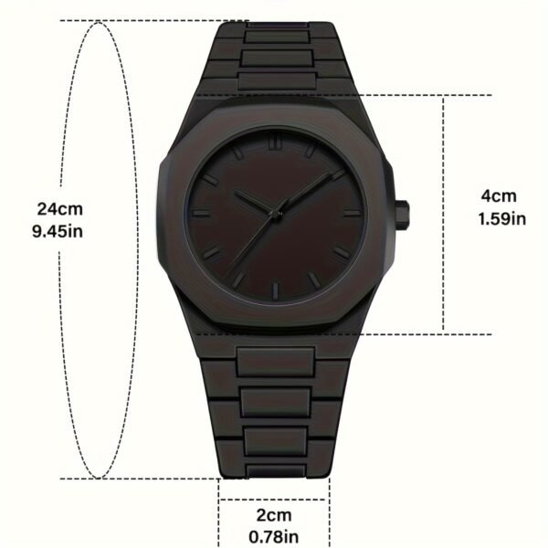 Men's Business Minimalist Quartz Wrist Watch, Round Dial, Plastic Band & Case, Non-Waterproof, 24-Hour Display, Pointer Show, Regular Cleaning Required - Image 2