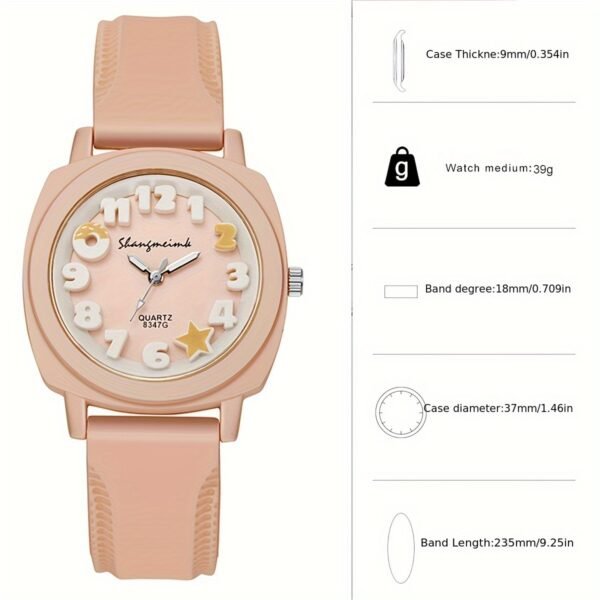 Casual Fashion Quartz Watch Silicone Wrist Watch Alloy Analog-digital Pointer Perfect For Women Her Student Gifts - Image 5
